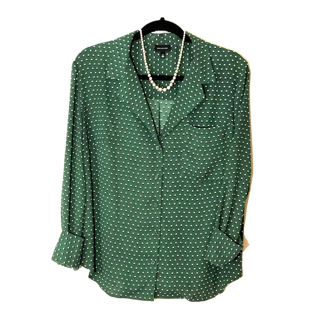 Who What Wear white polka dotted top